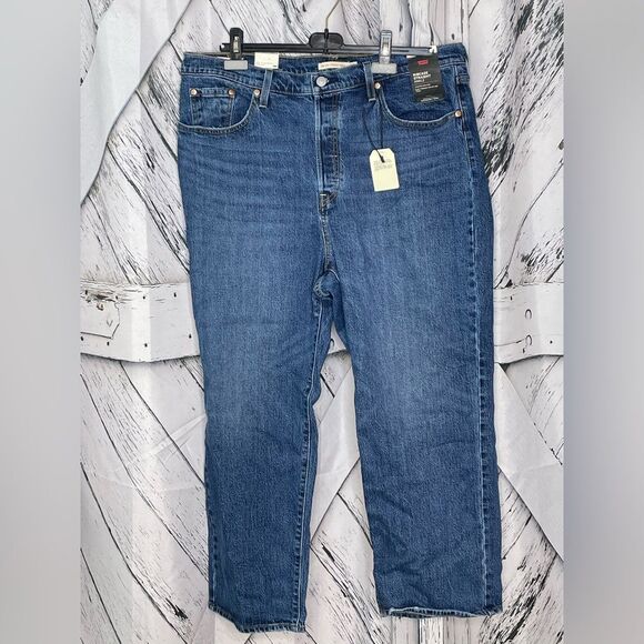 NWT LEVI’S RIBCAGE STRAIGHT ANKLE JEANS BLUE SIZE 16W - Picture 3 of 11